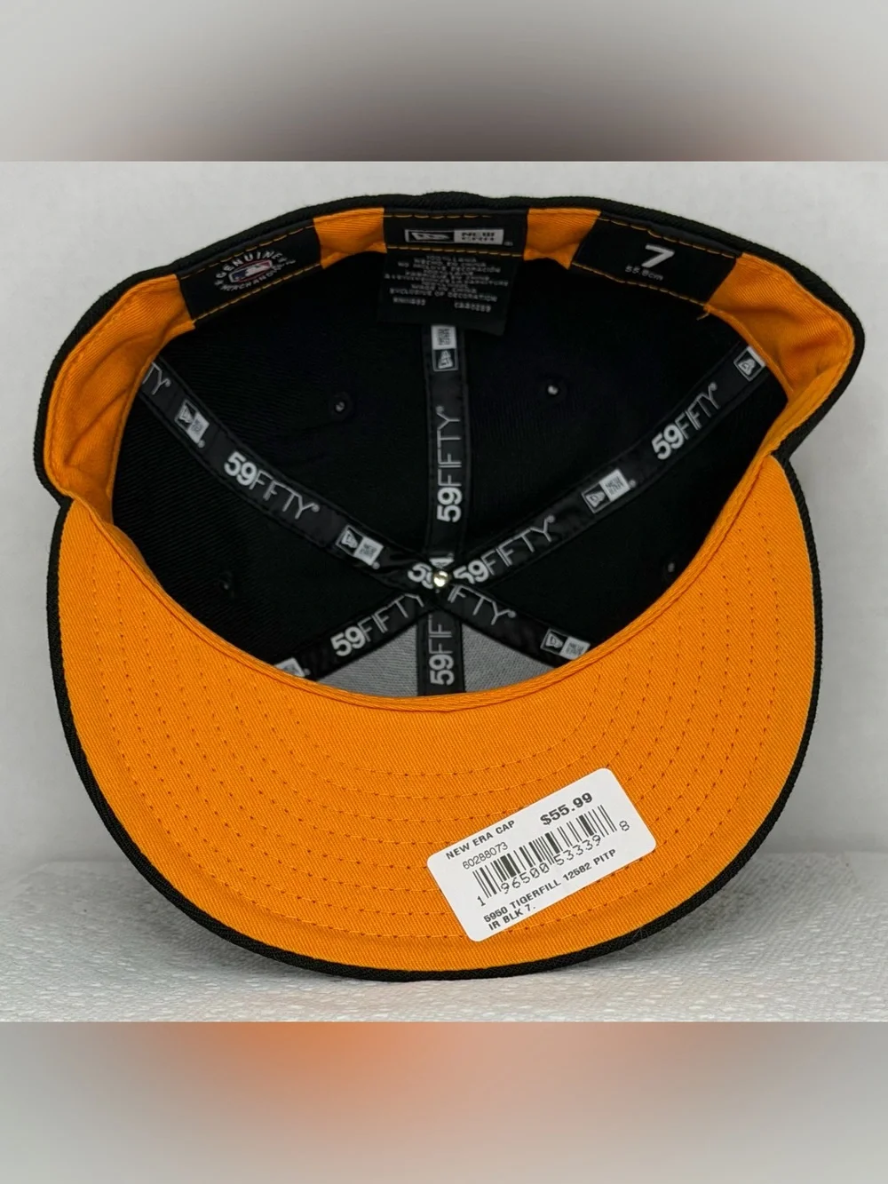 New Era Pittsburgh Pirates 59FIFTY Tiger Fill Fitted Hat Size 7 NWT Black MLB
